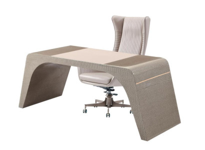 Werkkamer kantoor Luxe bureau met computerstoel Moderne beige kantoormeubelen