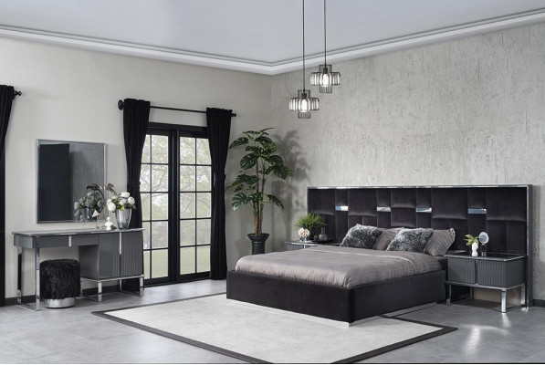 Slaapkamer Volledig Design Inrichting Bed 2x Nachtkastjes Luxe Kaptafel