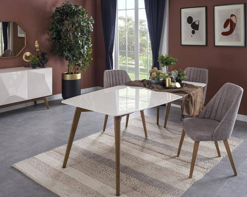 Eetkamer Compleet Modern Design Eettafel Nieuw Dressoir met 2x Spiegel