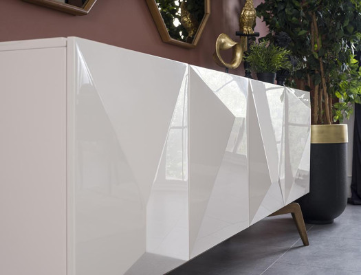 Eetkamer Compleet Modern Design Eettafel Nieuw Dressoir met 2x Spiegel