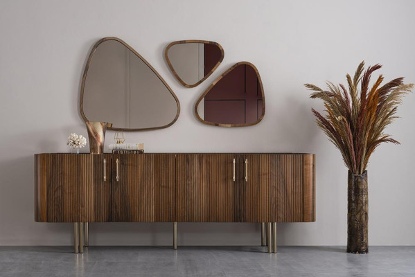 Sideboard met 3x spiegel Eetkamer Compleet Luxe Inrichting Design Meubels