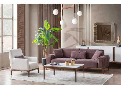 Woonkamerset 3+1 zitsbank salontafel bankstel fauteuil modern design.