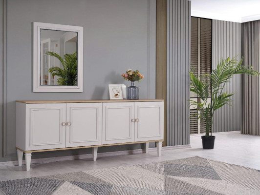 Eetkamer meubels Eetgroep Eetkamer Eettafel Stoelen Hout Grijs Set 9-delig