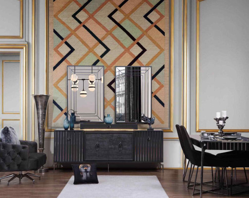 Luxe eetkamerset eettafel + 6x stoelen ontwerpset eetgroep meubels