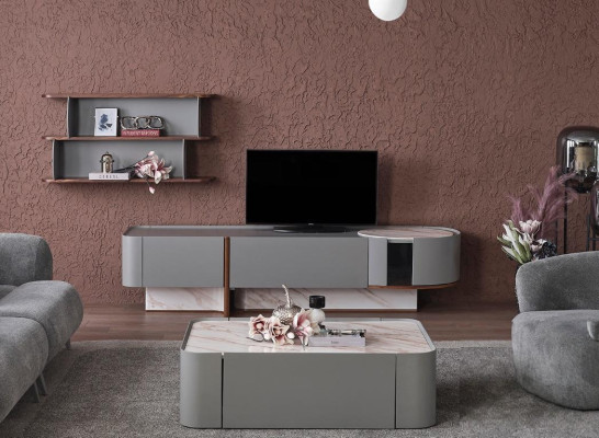 Woonkamer set hout interieur luxe woonkamer tv-standaard design wandplank