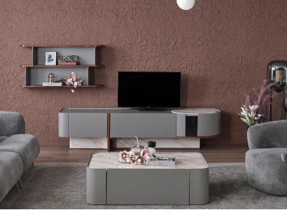 Woonkamer set hout interieur luxe woonkamer tv-standaard design wandplank