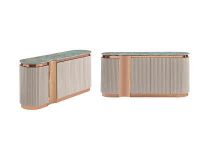 Stijlvol dressoir commode dressoir spiegel hout eetkamerkasten set beige