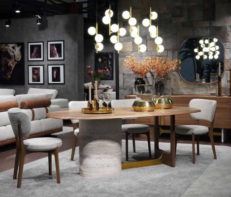 Ontwerp Eetkamer Set 5-delig. Moderne inrichting Hout Tafel 4x Stoelen Set Nieuw