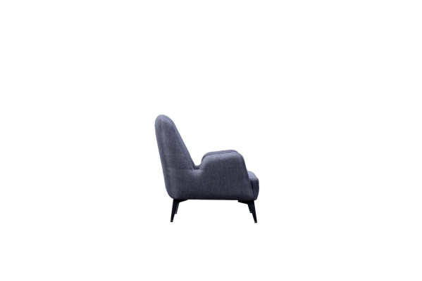 Ontwerper Grijze Fauteuil Luxe 1-Zits Beklede Fauteuil Textiel Beklede Fauteuil