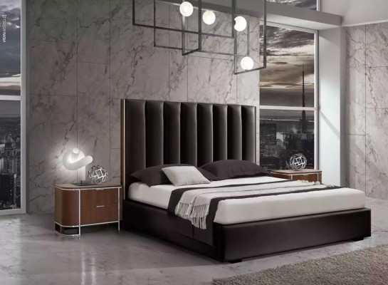 Compleet modern slaapkamer set, designer bed + 2x nachtkastjes 3 delig.