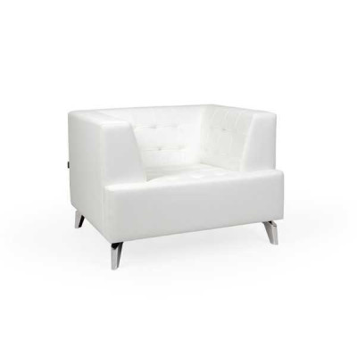 Witte fauteuil Tv-fauteuil Lounge eenzitter Woonkamer Club Relaxfauteuil