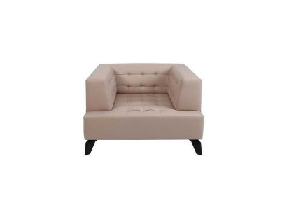 Luxe Beige Lederen Fauteuil Lounge Eenpersoons Relax Clubstoel Stijl