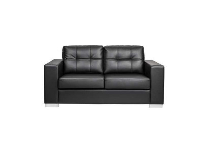 Zwarte woonkamer 2-zits luxe lederen relaxbank modern design