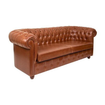 Luxe bruine Chesterfield driezitsbank 3-zits modern bankstel