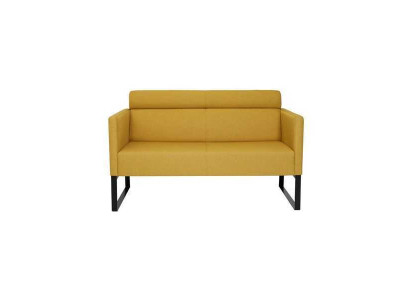 Gele woonkamerbank ontwerper 2-zitsbank gestoffeerde leren bankstellen Nieuw