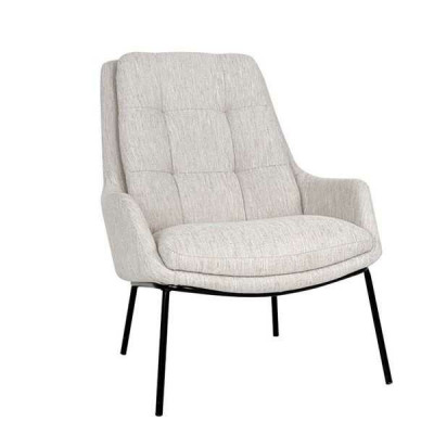 Ontwerper gestoffeerde stoel Grijze fauteuil Luxe fauteuil Textiel eenzitter
