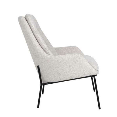 Ontwerper gestoffeerde stoel Grijze fauteuil Luxe fauteuil Textiel eenzitter