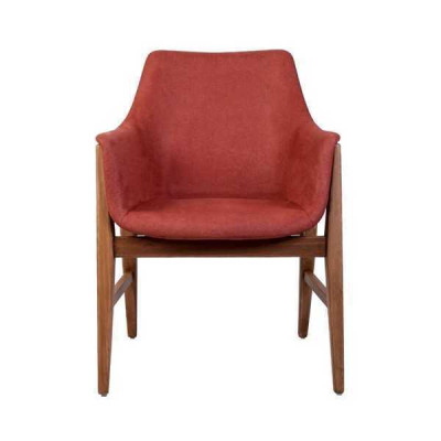 Moderne fauteuil gestoffeerde stoel Bruin-rode designstof eenzitter