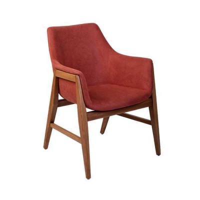 Moderne fauteuil gestoffeerde stoel Bruin-rode designstof eenzitter