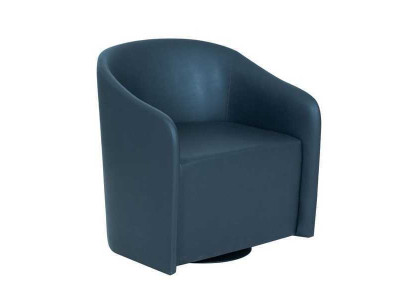 Blauwe stoel ontwerper eenzitter textiel fauteuil moderne relaxfauteuil