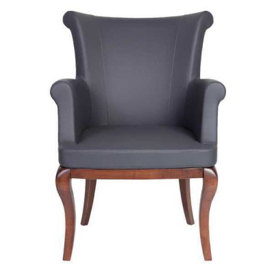 Grijze designstoel armstoel gestoffeerde stoelen luxe eetkamerstoel