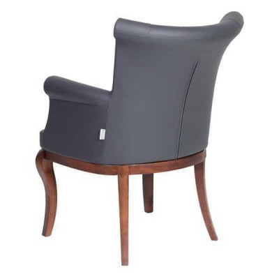Grijze designstoel armstoel gestoffeerde stoelen luxe eetkamerstoel