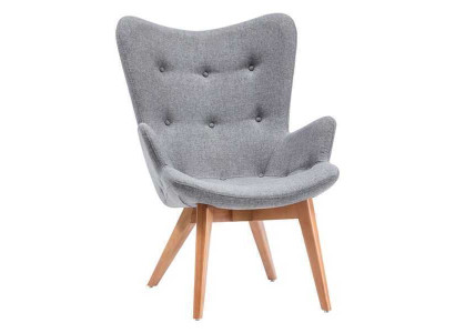 Ontwerper Grijze eetkamerstoel Houten eenzitter Woonkamer Luxe Stoelen