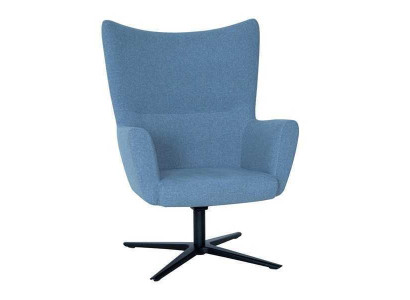 Blauwe fauteuil Ohrensessel Ontwerper 1-zits Moderne Cocktailsessel