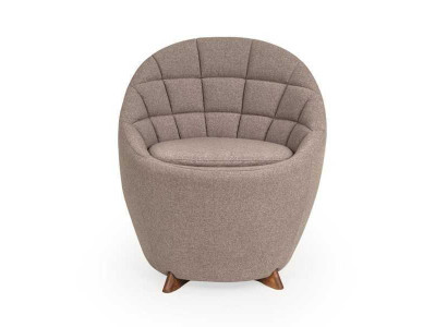 Bruine fauteuil woonkamer eenzitter designer 1-zitter houten frame