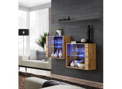 Moderne ontwerper woonkamer muurkasten bruin meubels luxe