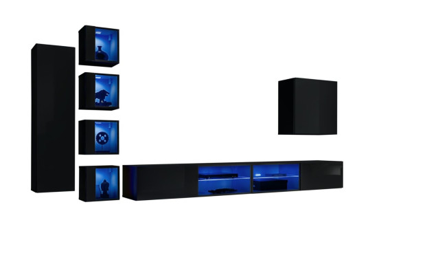 Set woonwand compleet houten meubels modern designer set wandkast inrichting