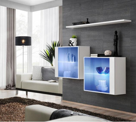 Woonwand Nieuwe Moderne Inrichting Wandkast Plank Wit Meubilair Compleet Woonkamer