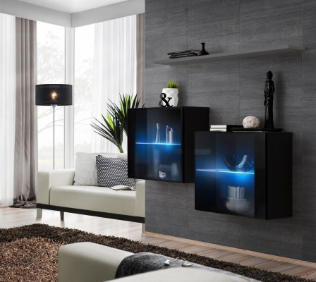 Woonwand Houten Meubels Inrichting Luxe Designer Compleet Set 3-delig Wandrek.