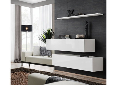 Garnituur Wit Set 3-delig Compleet Wandkast Woonkamer Wandplank Modern Design