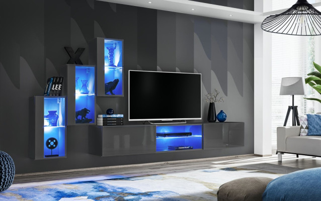 Garnituur set 4-delig woonwand Luxe designer dressoir tv-standaard houten meubels