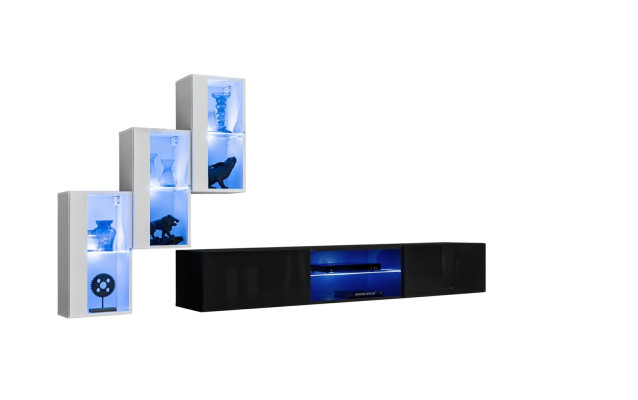 Woonwand Luxe Meubel Compleet Set Ontwerper Modern Inrichting 3x Wandkast
