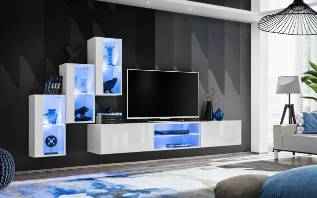 Wandmeubel Luxe Nieuwe Woonkamerset 210 cm Inrichting Wandplanken Modern