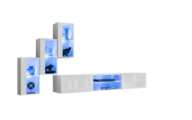 Wandmeubel Luxe Nieuwe Woonkamerset 210 cm Inrichting Wandplanken Modern