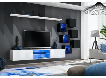 Garnituur Set Woonkamer 6x Wandkast Wandplanken Dressoir Houten meubels Nieuw
