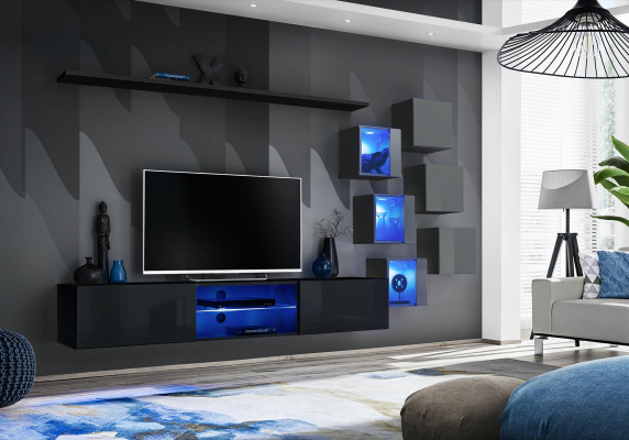 TV-stand Woonwand Dressoir Luxe set Modern Designerplanken Compleet