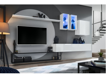 Complete woonkamerwand ontwerper luxe woonkamermeubels Wit tv-standaard dressoir.