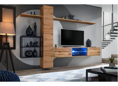 Luxe wandkast meubels inrichting woonkamer meubels bruin 3x wandplanken