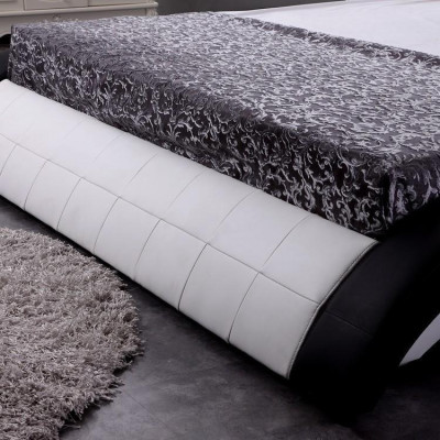 Ontwerp bed Grote bedden Leer Hotel Beklede 180x200 Multifunctionele plank.