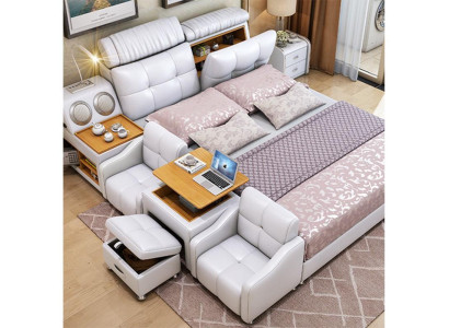 Multifunctioneel bed Modern hotelbed Multifunctionele geluid 180x200 Bluetooth