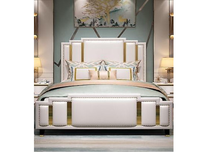 Leren bedbekleding ontwerp luxe dubbel hotel slaapkamer bedden