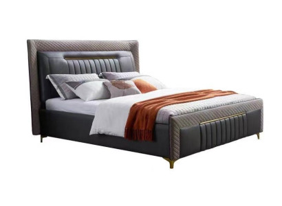 Modern bedden moderne luxe leren bed hotelbed tweepersoonsbed nieuw