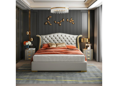 Luxe bedden van leer 180x200 slaapkamerbed planken Chesterfield