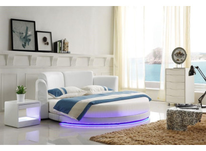 Designer bedden gestoffeerd bed rond bed 200x200 huwelijksbed tweepersoonsbed LED