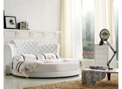 Rond bed Rond design Bedden Leder Dubbel Luxe Hotel Frame Slaapkamer