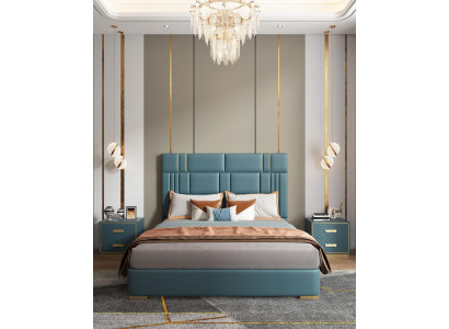 Slaapkamerset Designer Luxe Groep Garnituur Nieuw Bed 2x Nachtkastje 3-delig.